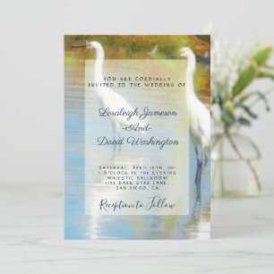 Herons wedding invitation