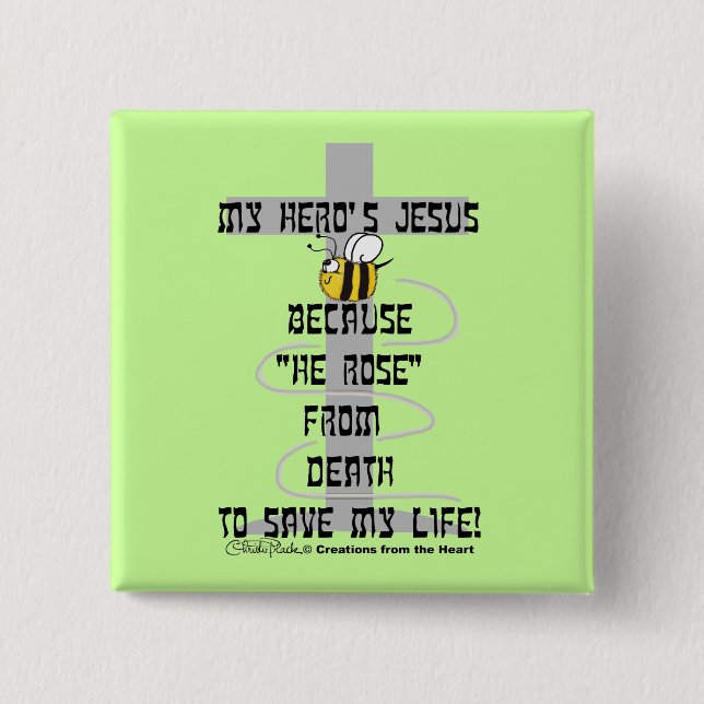 Hero's Jesus 15 Cm Square Badge (Front)