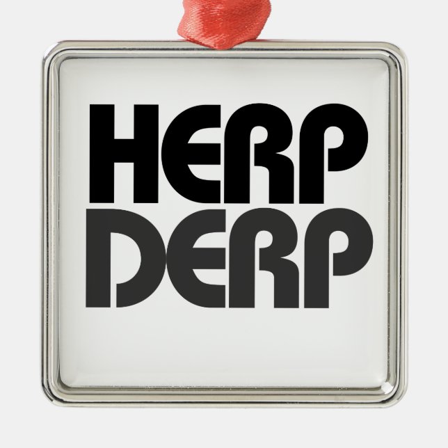 Herp Derp Metal Tree Decoration (Front)