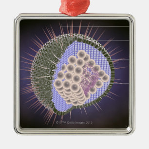 Herpes Virus Structure Metal Tree Decoration