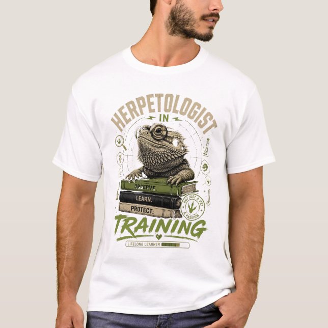 Herpetologist in Training Bearded Dragon Tee (Front)