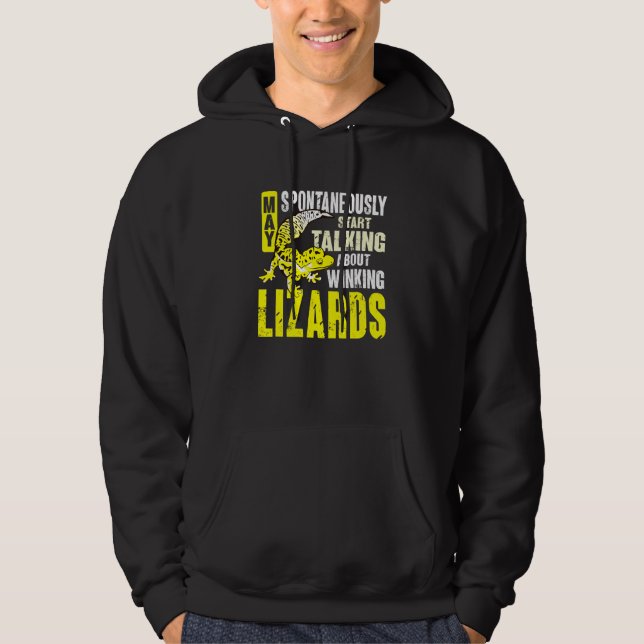 Herpetologist Lizard Reptile Leopard Gecko Hoodie (Front)