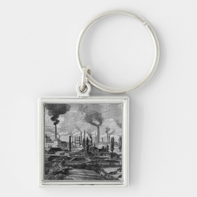 Herr Krupp's Factory in Essen, Germany Key Ring (Front)