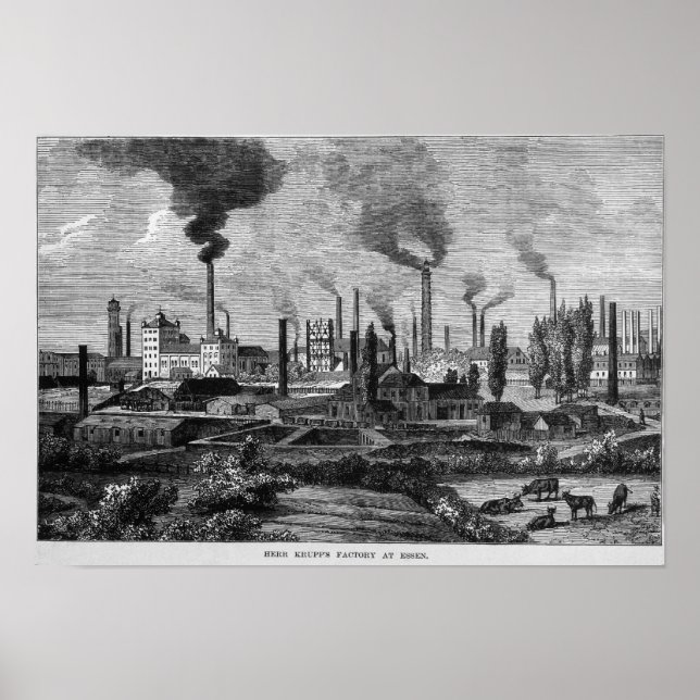 Herr Krupp's Factory in Essen, Germany Poster (Front)