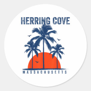 Herring Cove Beach Machusetts Ocean Surfing Surfbo Classic Round Sticker