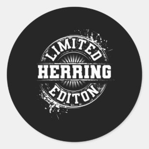 Herring Funny Surname Family Tree Birthday Reunion Classic Round Sticker