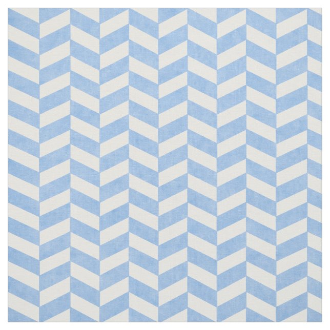 Herringbone Blue White Beach Colours Fabric (Swatch)
