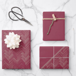 Herringbone Chevron Pattern Luxurious Red Wrapping Paper Sheet