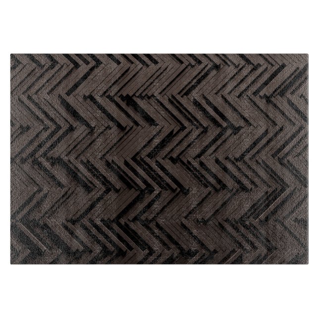 Herringbone Faux Wood 3D Cutting Board (Front)