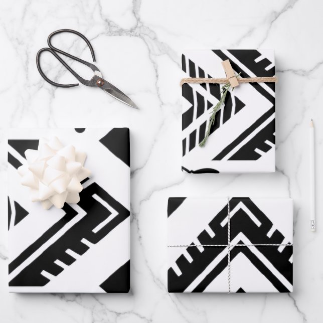 Herringbone Harmony Wrapping Paper Sheet (Front)