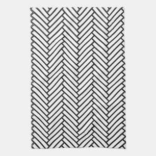 Herringbone Kitchen Towel   {Black & White}
