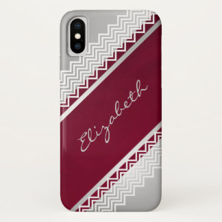 Herringbone Lace Personalised iPhone X Case
