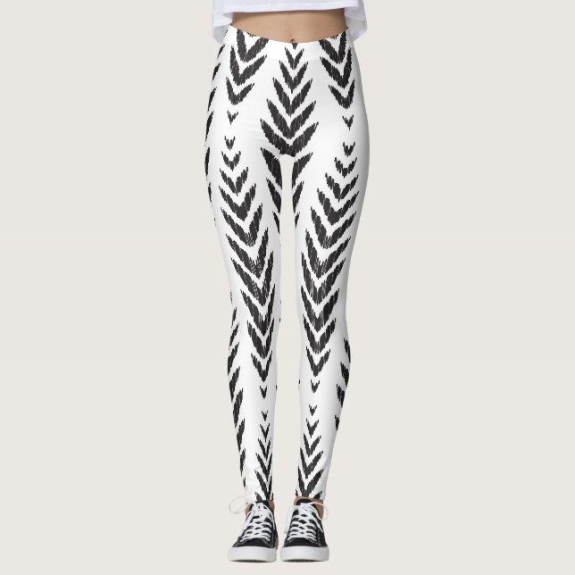 Herringbone pattern for home decor. leggings (Front)