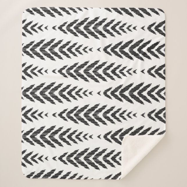 Herringbone pattern for home decor. sherpa blanket (Front)