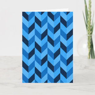 Herringbone pattern in blue card