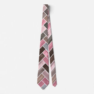 Herringbone Pattern in Pink Grey Tie