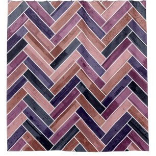 Herringbone Pattern Purple Shower Curtain