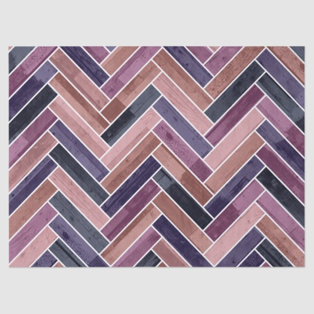 Herringbone Pattern Purple Tissue Paper (Front)