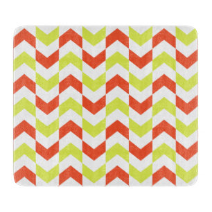 Herringbone Pattern Red & Green Cutting Board