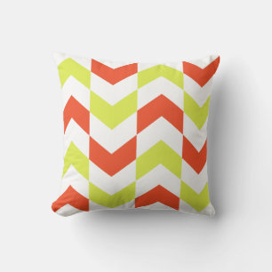Herringbone Pattern Red & Green Pillow
