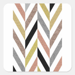 Herringbone Pattern Square Sticker