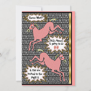 Herringbone Ponies (Personalised Birthday Party) Invitation