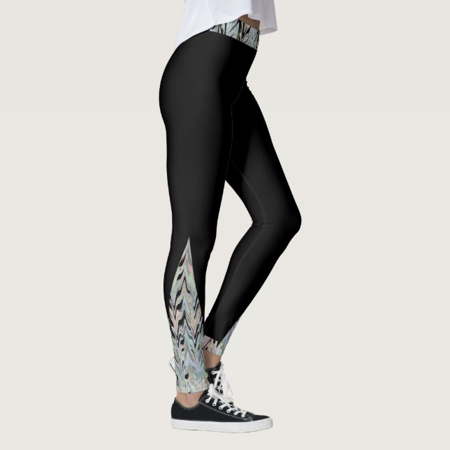 Herringbone Triangles  - black Leggings (Right)
