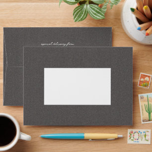 Herringbone tweed classic preppy grey graduation envelope