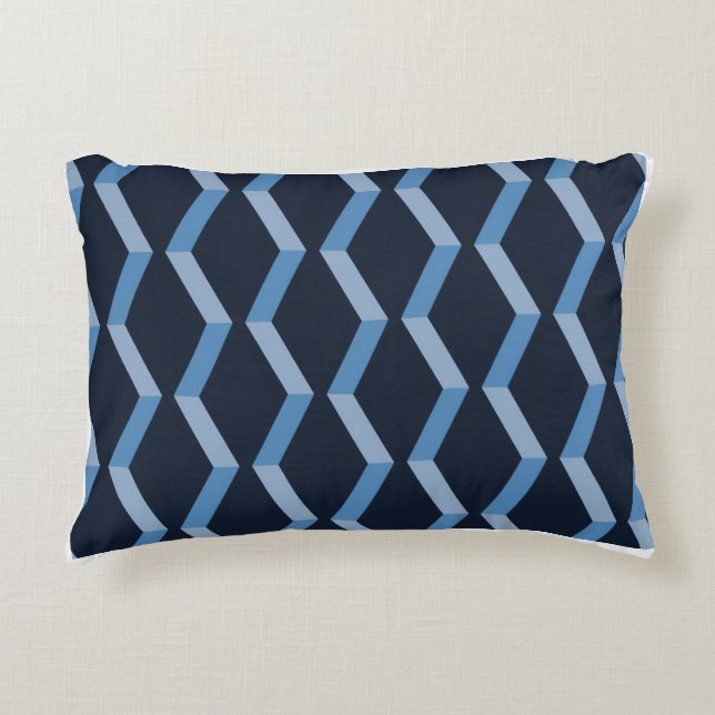Herringbone Weave Blue Seamless Pattern Decorative Cushion (Front)