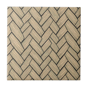 Herringbone Wood Parquet Pattern Ceramic Tile