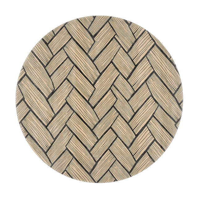 Herringbone Wood Parquet Pattern Cutting Board (Front)