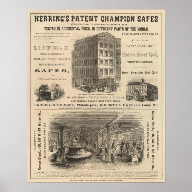 Herring's Patent Champion Safes Poster (Front)