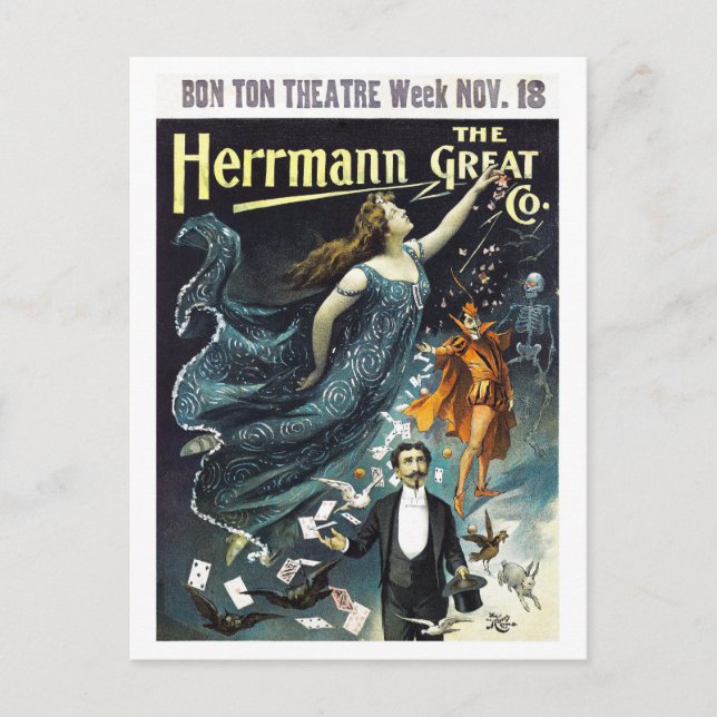 Herrmann The Great Restored Vintage Poster Postcard (Front)