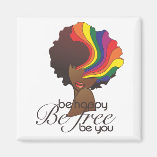 Hers and Hers Be Happy Magnet