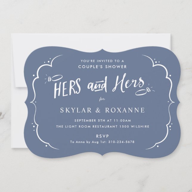 Hers and Hers Gay Couples Shower Invitation (Front)
