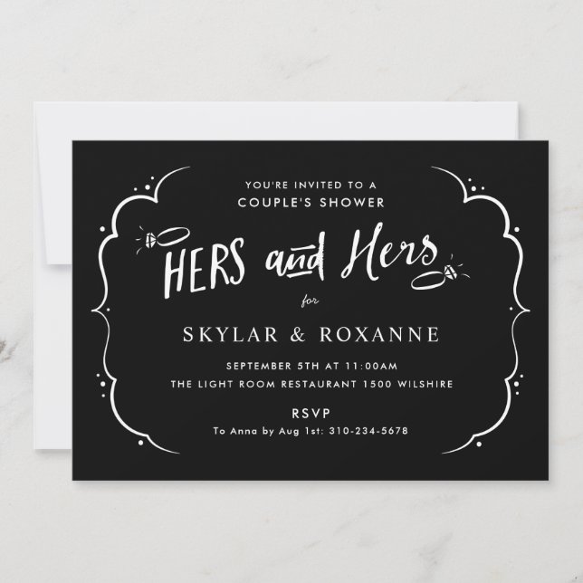 Hers and Hers Gay Couples Shower Invitation (Front)
