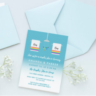 Hers and Hers Lesbian Couple's Shower Invitation