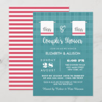 Hers & Hers | Blue & Red Lesbian Couple's Shower