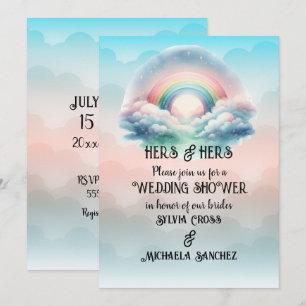 HERS & HERS Lesbian Wedding Shower Invitation