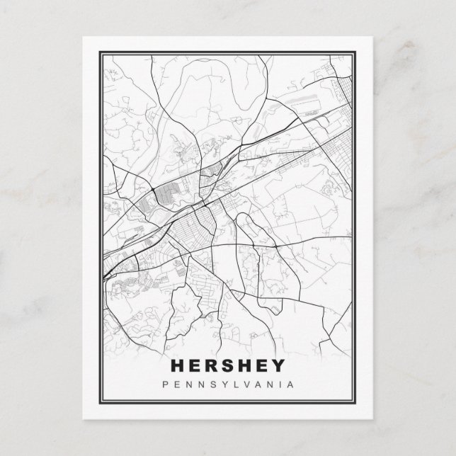 Hershey Map Holiday Postcard (Front)