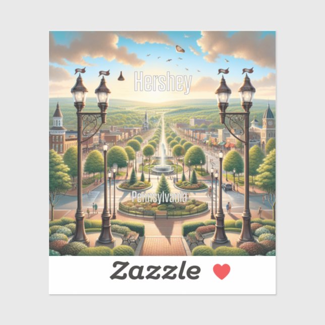 Hershey Pennsylvania 3 Inch Vinyl Sticker (Sheet)