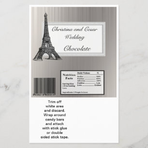 Hershey's Large Bar Wrapper Black Eiffel Tower
