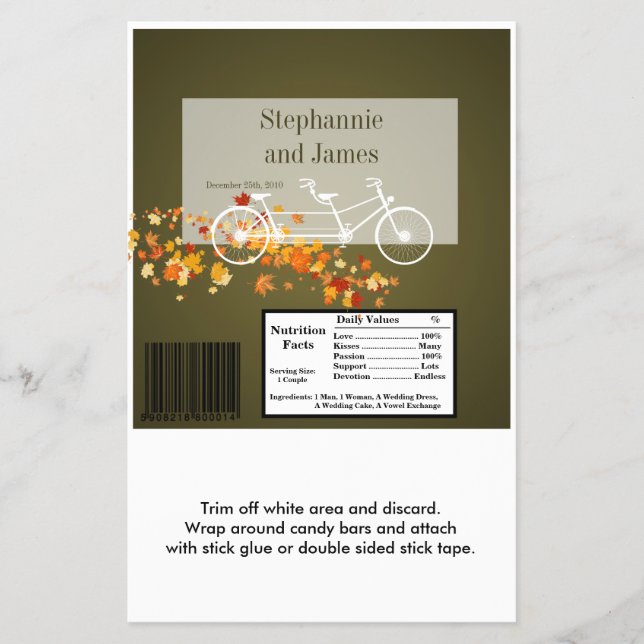 Hershey's Large Bar Wrapper Brown Fall Double Bike (Front)