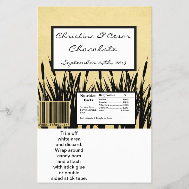 Hershey's Large Bar Wrapper Cattail/Dragonfly Silh (Front)