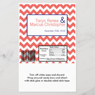 Hershey's Large Bar Wrapper Coral Navy Blue Chevro