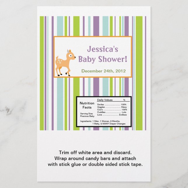 Hershey's Large Bar Wrapper Furry Woodland Anima (Front)