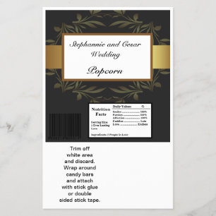 Hershey's Large Bar Wrapper Gold and Black Damask