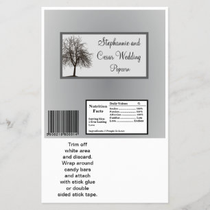 Hershey's Large Bar Wrapper Grey Winter Trees Snow