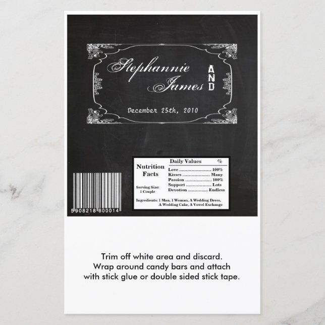 Hershey's Large Bar Wrapper Modern Chalkboard Vint (Front)