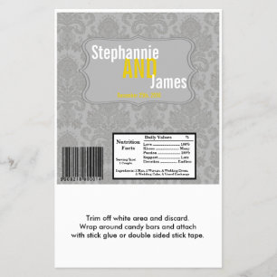 Hershey's Large Bar Wrapper Modern Grey Damask Lac